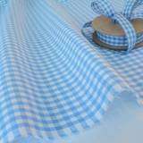 BABY BLUE LONDON GINGHAM SMALL CHECK 100% COTTON FABRIC  
