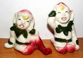 Two vintage California Pottery Elves/ Pixies figurines, 3 inches tall 