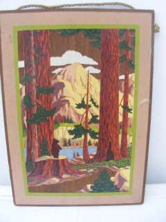 California Red wood plaque 1943signed AD  
