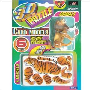  3D Puzzle Card Models Animals: Toys & Games