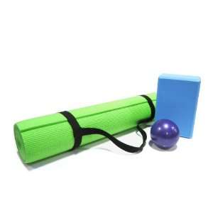   Thick Yoga Mat, Foam Block, and Weight Ball 3R