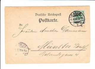 POLAND GERMANY Nice LITHO postcard SAGAN 1898 to GERMANY  