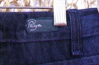 PAIGE PREMIUM Womens Super Dark Wash Rising Glen Boot Cut Jeans sz 33 