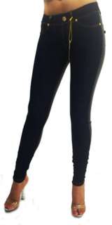 New Knit Denim Look High Quality Stretch Jeggings / PU Leather Coated 