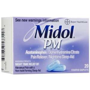  Midol PM Caplets for Nighttime Menstrual Pain Relief 20 ct 