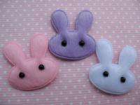 60 Padded Furry Easter Bunny Appliques/Felt/Bows  