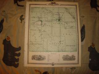 1875 CERRO GORDO BOONE COUNTY ALGONA IOWA ANTIQUE MAP N  