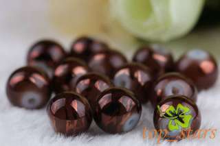 50 pcs Brown LAMPWORK stained glass artists Round Beads 10mm CR113 
