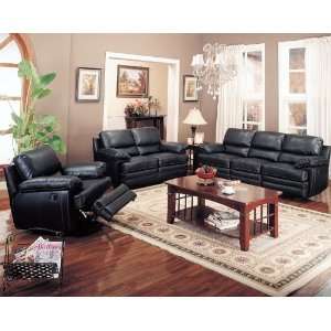  Amity Reclining Love Seat in Black Leather: Home & Kitchen