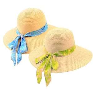  Sun Protection Straw Garden Hat with Ribbon by BagnBasket 