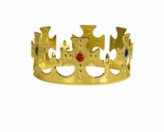 Plastic Gold Jeweled Kings Crown  
