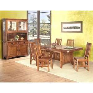  GS Furniture Pasadena Trestle Dining Set, Distressed 