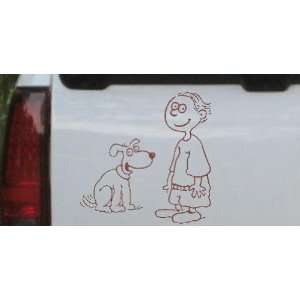  Child With Dog Stick Family Car Window Wall Laptop Decal 