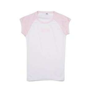 YES Network Womens Contrast Cap Sleeve T shirt   White/Pink Extra 