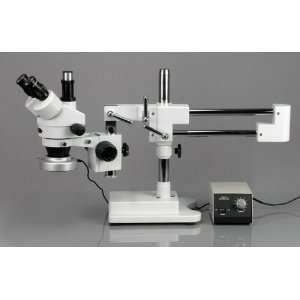 7x 45x Stereo Zoom Boom Microscope + Aluminum 80 LED  