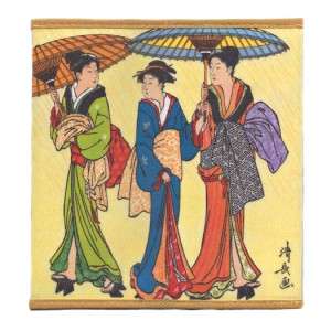 JAPANESE GEISHA PAPER WALLET Bi Fold Asian Lady Checkbook Cover 