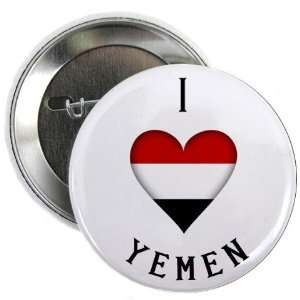  I HEART YEMEN World Country Flag 2.25 inch Pinback Button 