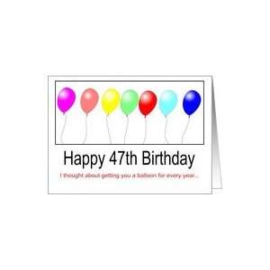  47th Birthday Balloons Card: Toys & Games