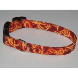   Fire Flame Orange Yellow Dog Collar X Small 1/2 Everything Else