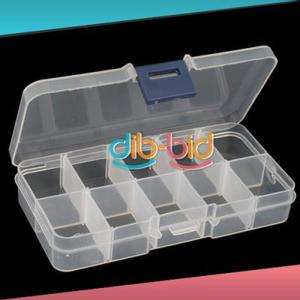 Empty Storage Case Box 10 Cells for Nail Art Tips Gems  