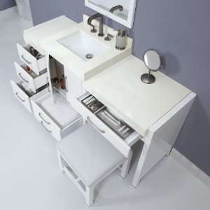 DecoLav Cameron 74.5 White Cameron 74.5 Vanity with 3 Drawer Bank, 1 