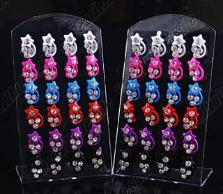 wholesale 24pairs enamel rhinestone earring P&P FREE  