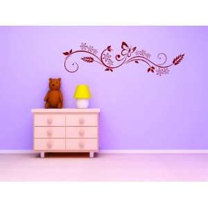   : Removable Wall Decals  Deco butterfly and flowers: Home Improvement
