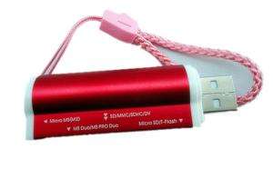 Mini USB 2.0 Micro SD TF Memory Card Reader Key Chain RED USA SELLER 