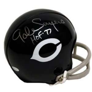   Signed Mini Football Helmet with HOF 77 Inscription 