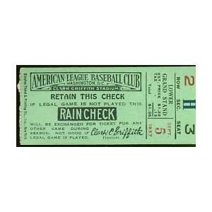   1937 WASHINGTON SENATORS v YANKEES TICKET WS CHAMPS