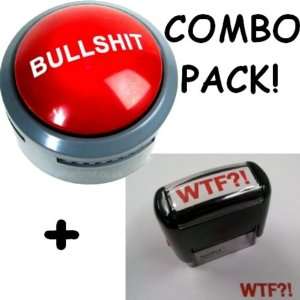  Bullsh*t Button ** AND ** WTF? Stamp Combo Pack Baby