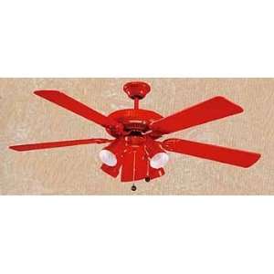  52 Inch Ceiling Fan With Light Kit Red Finish: Home 