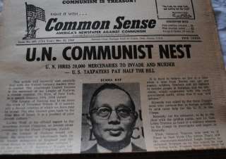 1962 COMMON SENSE JEWISH QUESTION JEW UN COMMUNIST NEST FAR RIGHT 