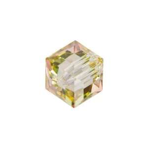  5601 8mm Faceted Cube Crystal Luminous Green Arts, Crafts 