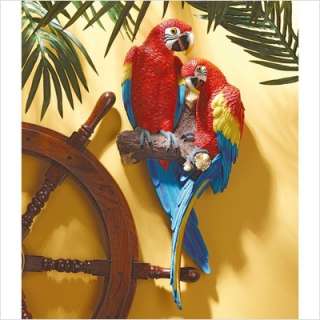 Design Toscano Tropical Scarlet Macaws Wall Sculpture QL11295 