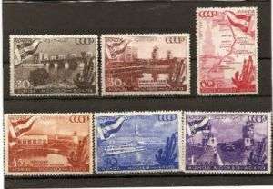 RUSSIA YR 1947,SC 1147 52,MNH,MOSCOW VOLGA CANAL SCENES  