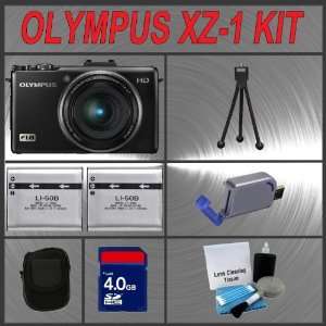  Olympus XZ 1 Digital Camera (Black) with 4GB Card + 2 (Two 