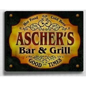  Aschers Bar & Grill 14 x 11 Collectible Stretched 