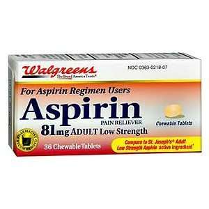   Adult Low Dose Aspirin, Chewable, 36 ea Health 