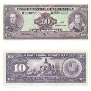  Venezuela 1992 10 Bolivares, Pick 61c 