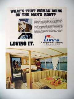 Luhrs Yachts Boats Built for a Man interior cabin 1973 print Ad 