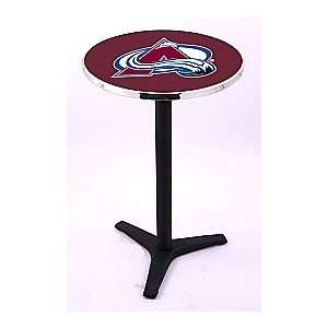 Colorado Avalanche HBS Pub Table with Black Wrinkle base L210:  