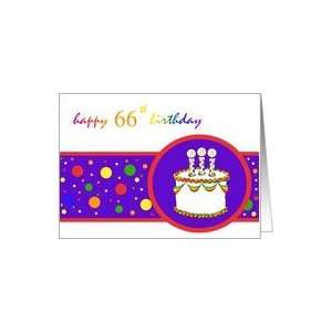  66th Happy Birthday Cake rainbow design Card: Toys & Games