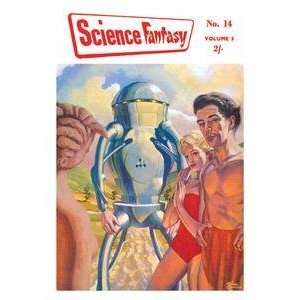  Vintage Art Science Fantasy: Robot with Human Friends 
