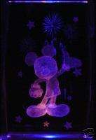 MICKEY MOUSE FIRE WORKS DISNEY 3 INCH 3D CRYSTAL 2 LED  