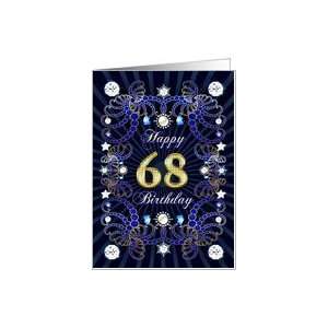  68th Birthday card, Diamonds and Jewels effect Card Toys 