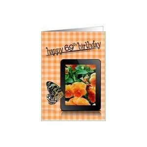  69th birthday, butterfly, pansy, flower Card Toys & Games