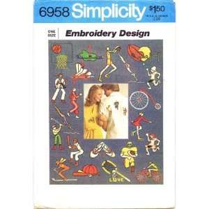  Simplicity 6958 Sports Embroidery Transfer: Arts, Crafts 