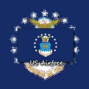  Pack of 12 6cm Square Stickers US Airforce Flag
