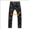 Bruce Shark Mens Leather Pants Jeans Trousers Fashion Size 28 36 Black 